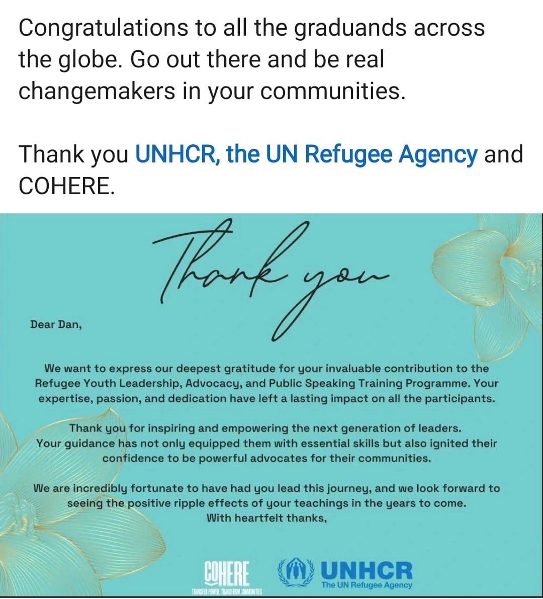 UNHCR Recognition
